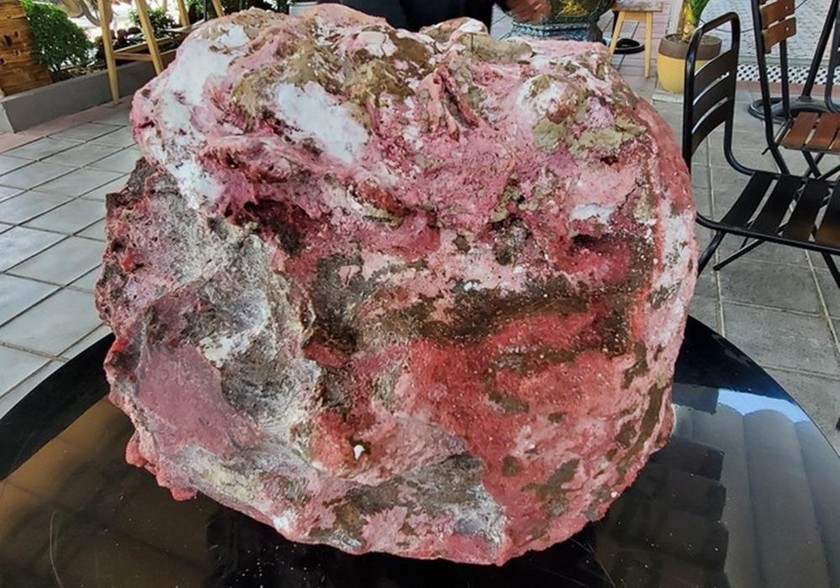 Khối đá nặng 14kg nghi là “long diên hương” mà anh T nhặt được.