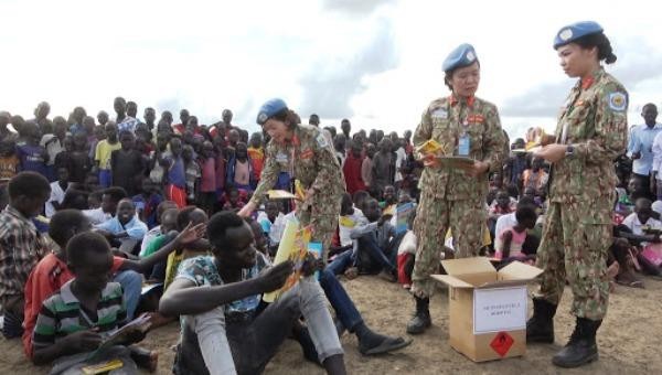 Các nữ chiến sĩ Phái bộ Gìn gìn Hòa bình Liên Hiệp quốc ở Nam Sudan. 