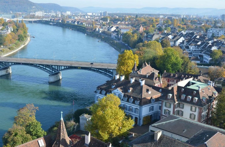 Một góc thành phố Basel của Thụy Sỹ.