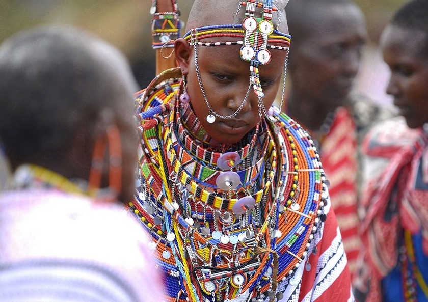 Một cô dâu Maasai trong ngày cưới. 