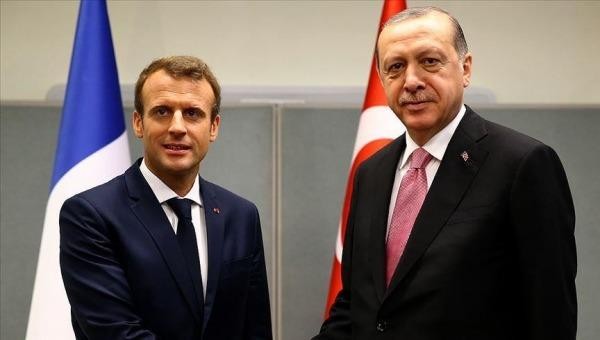 Tổng thống Pháp Macron và Tổng thống Thổ Nhĩ Kỳ Erdogan. 