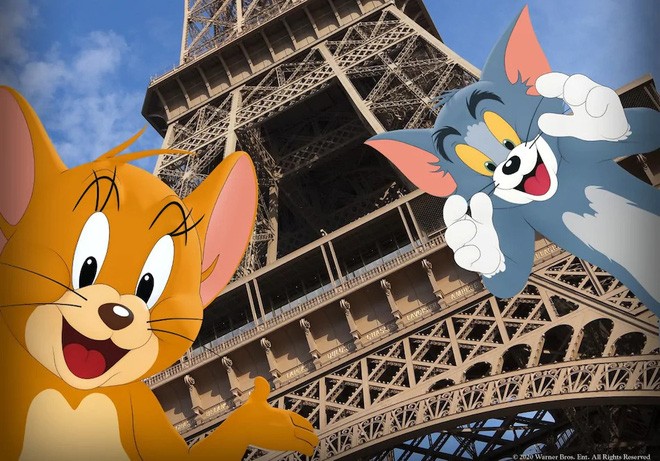 Tom và Jerry check in tại tháp Effel. 