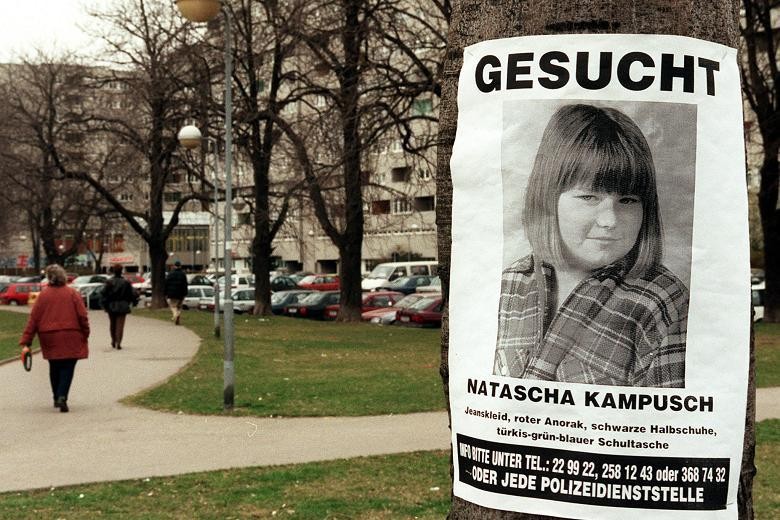 Bức ảnh đăng tin tìm tung tích Natascha Kampusch bị bắt cóc. 