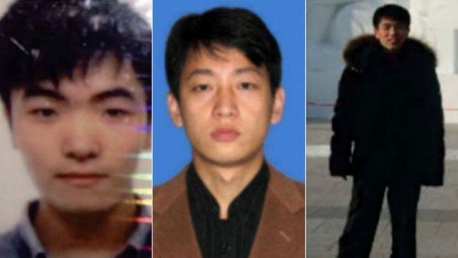3 công dân Triều Tiên (từ trái sang) Kim Il, Park Jin Hyok và Jon Chang Hyok bị Mỹ truy tố.