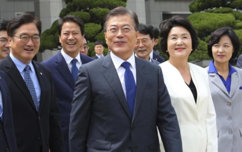Ảnh Tổng thống Hàn Quốc Moon Jae In và phu nhân thăm thủ đô Washington lần đầu tiên vào tháng 6/2017.