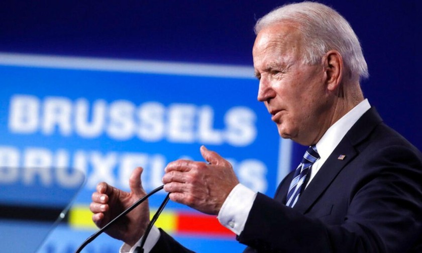 Tổng thống Mỹ Joe Biden phát biểu tại hội nghị thượng đỉnh NATO ở Brussels hôm 14/6. (ảnh: AP.)