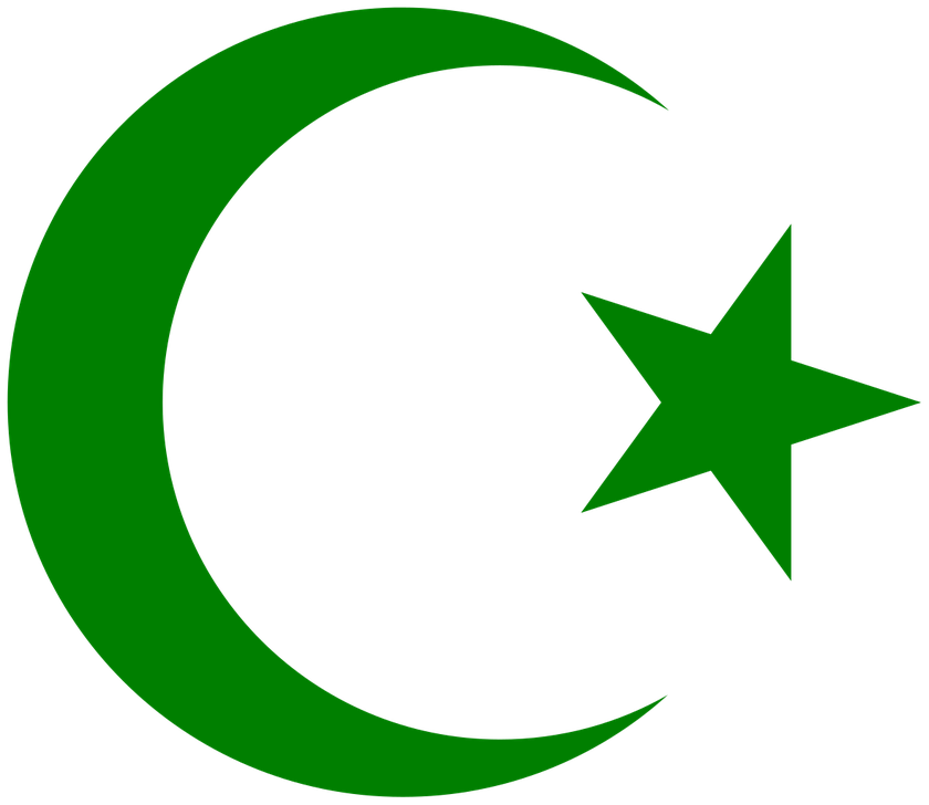 Biểu tượng ngôi sao và trăng lưỡi liềm trong đạo Hồi. 