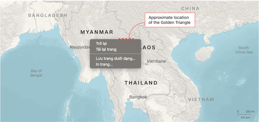 Vùng "tam giác vàng" - nơi diễn ra nạn buôn lậu ma túy khủng khiếp nhât châu Á. 