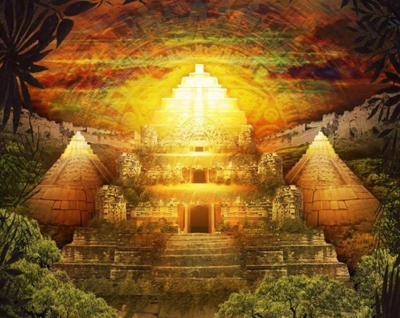 Ngôi đền thờ thần Mặt Trời của người Inca được dát vàng từ trong ra ngoài (hình minh họa).