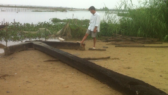Chiếc neo cổ được phát hiện tại biển Thuận An