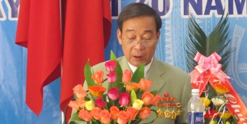 Ông Phan Văn Phong, Giám đốc Sở Tư pháp Quảng Trị đọc diễn văn tại buổi lễ 