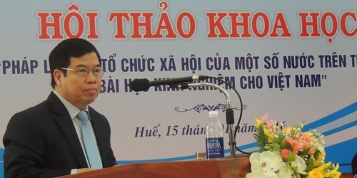 PGS.TS Nguyễn Viết Thảo, Phó Giám đốc Học viện Chính trị Quốc gia Hồ Chí Minh phát biểu tại Hội Thảo