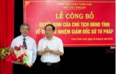 Thừa Thiên – Huế có Giám đốc Sở Tư pháp mới