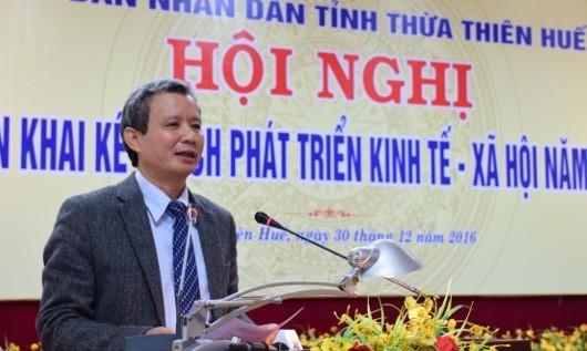 UVTW Đảng, Bí thư Tỉnh ủy Thừa Thiên Huế Lê Trường Lưu phát biểu tại Hội nghị.