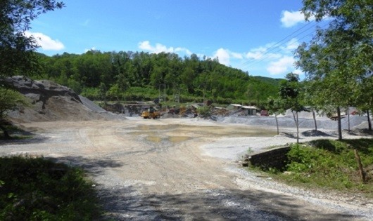 Mỏ đá Thượng Lâm - vùng sản xuất đá của CTCP Tân Hưng,nơi xảy ra vụ mất cắp 8.775 kíp nổ.