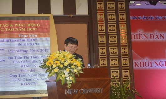 Ông Nguyễn Dung, Phó Chủ tịch UBND tỉnh phát biểu tại diễn đàn