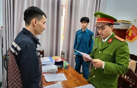 Đối tượng Nguyễn Ngọc Châu tại cơ quan điều tra.
