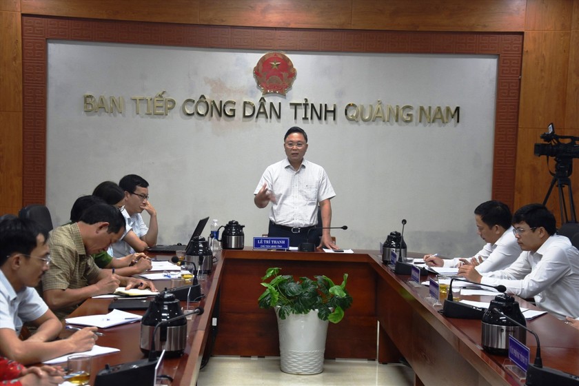 Chủ tịch UBND tỉnh Quảng Nam Lê Trí Thanh phát biểu tại một buổi tiếp công dân. 