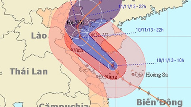 Đêm nay dự báo bão đổ bộ ven biển Thanh Hóa - Hải Phòng