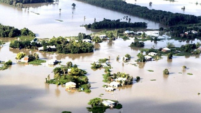 Lũ lụt nghiêm trọng tại đồng bằng sông Cửu Long do biến đổi khí hậu.