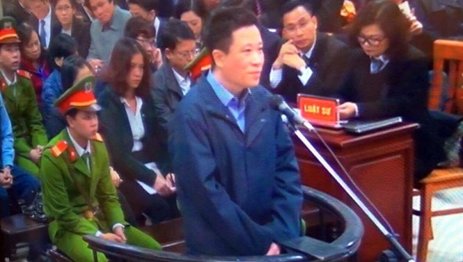Bị cáo Hà Văn Thắm trong một phiên xét xử