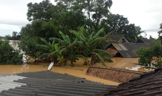 Cảnh ngập lụt tại huyện Hương Khê