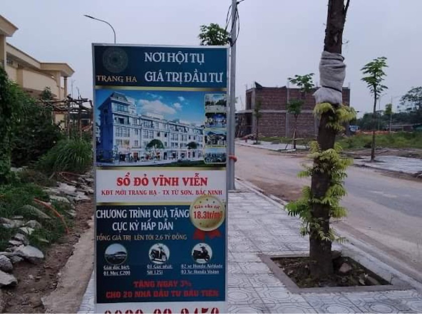 Quảng cáo rầm rộ bán đất nền tại Dự án xây dựng khu nhà ở  phường Trang Hạ