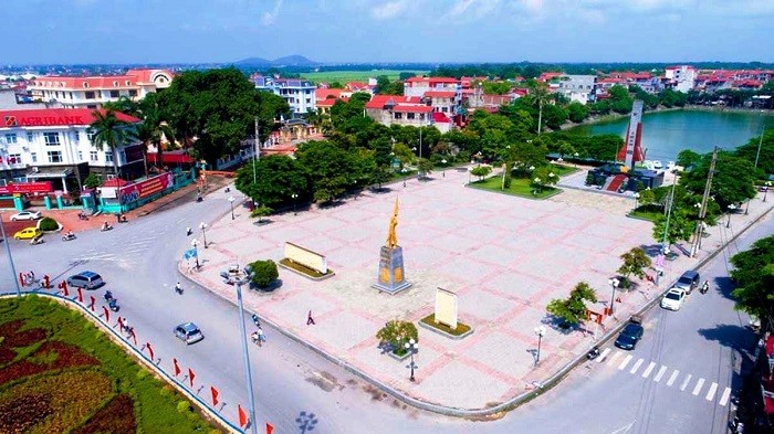 Một góc trung tâm huyện Hiệp Hòa, tỉnh Bắc Giang.