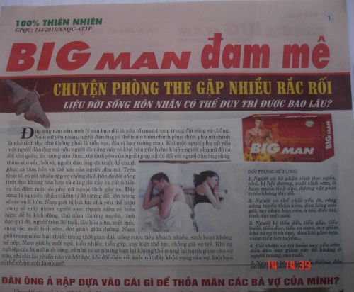 TPCN Big Man quảng cáo thô tục, phản cảm
