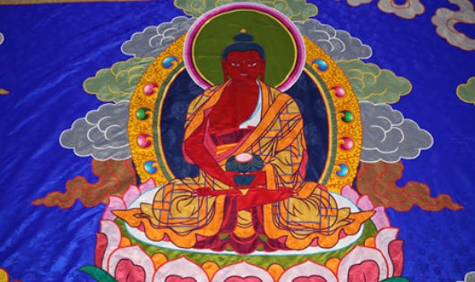 Hình ảnh Đức Phật A di Đà trong bức tranh thêu kỷ lục