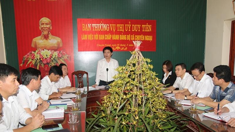 BTV thị uỷ Duy Tiên đang chỉ đạo sát sao công tác chuẩn bị Đại hội ở cấp cơ sở.