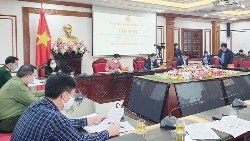 Hội nghị triển khai các giải pháp tăng cường phòng chống dịch trên địa bàn tỉnh Hà Nam.