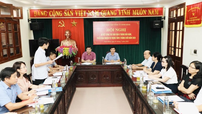 Đồng chí Đỗ Việt Anh, TVTU, Trưởng Ban Dân vận Tỉnh ủy, Chủ tịch Ủy ban MTTQ Việt Nam tỉnh chủ trì Hội nghị.