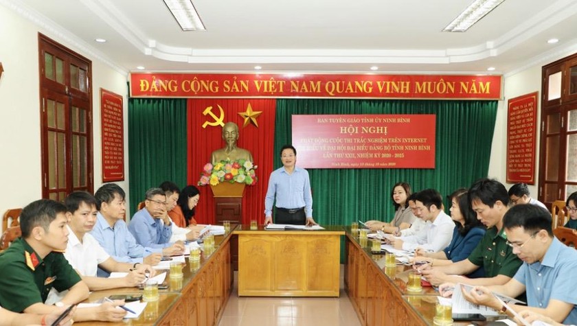 Lễ phát động cuộc thi trắc nghiệm trên Internet tìm hiểu về Đại hội đại biểu Đảng bộ tỉnh Ninh Bình lần thứ XXII, nhiệm kỳ 2020-2025.