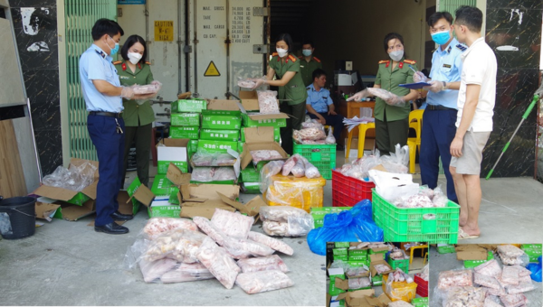 Tiêu hủy gần 1 tấn thực phẩm đông lạnh không rõ nguồn gốc ở Hà Nam