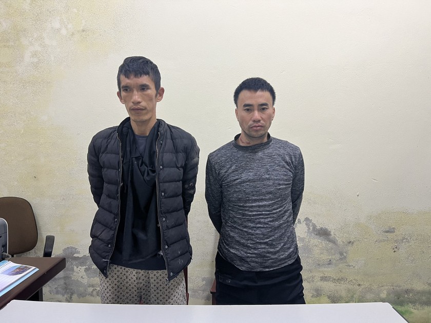 Hai phạm nhân Phan Công Thành và Nguyễn Đắc Hoàng đã bị lực lượng chức năng bắt giữ. Ảnh: Công an Hà Tĩnh