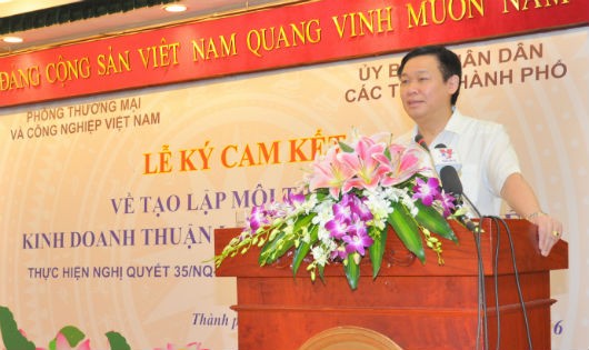 Phó Thủ tướng Vương Đình Huệ phát biểu tại lễ ký kết