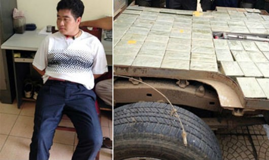 Tàng Keangnam và lượng ma túy khủng cơ quan Công an thu giữ trên 2 xe ô tô của Tàng.