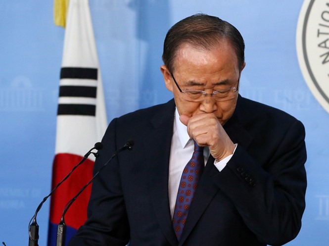 Ông Ban Ki-moon phát biểu tại một cuộc họp báo ở quốc hội Hàn Quốc ngày 1/2