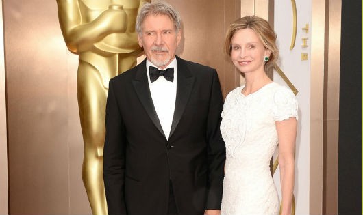 Vợ chồng Harrison Ford-Calista Flockhart tại lễ trao giải Oscar 2014