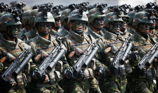 Đặc nhiệm Triều Tiên tại lễ diễu binh hôm 15.4.2017