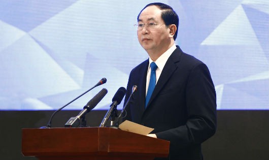 Chủ tịch nước Trần Đại Quang phát biểu tại đối thoại.