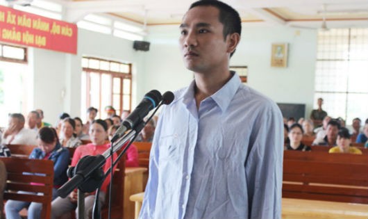 Bị cáo Nguyễn Tấn Trực tại phiên tòa xét xử