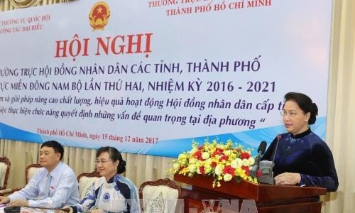 Chủ tịch Quốc hội Nguyễn Thị Kim Ngân phát biểu tại Hội nghị. Ảnh: Trọng Đức - TTXVN