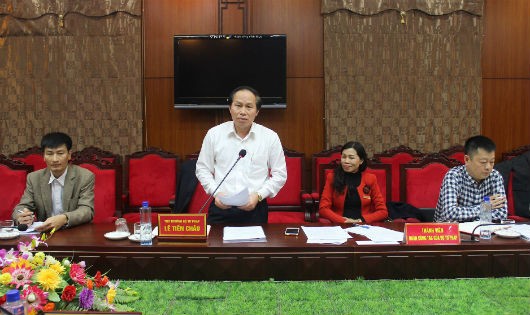 Thứ trưởng Lê Tiến Châu phát biểu tại buổi làm việc với UBND tỉnh Sơn La