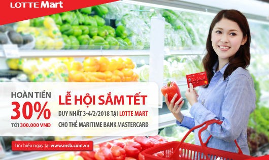 Sắm Tết tiết kiệm 30% giá trị hóa đơn với thẻ Maritime Bank Mastercard
