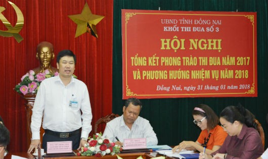 Ông Viên Hồng Tiến – Giám đốc Sở Tư pháp – Trưởng khối thi đua 3 tỉnh Đồng Nai chủ trì hội nghị