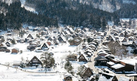 Hình ảnh tuyệt đẹp về làng cổ Shirakawago trong mùa đông 