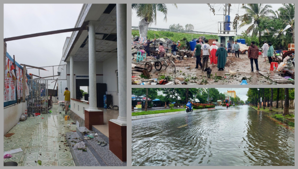 Mưa dông khiến cho 197 nhà của dân Kiên Giang bị sập, tốc mái